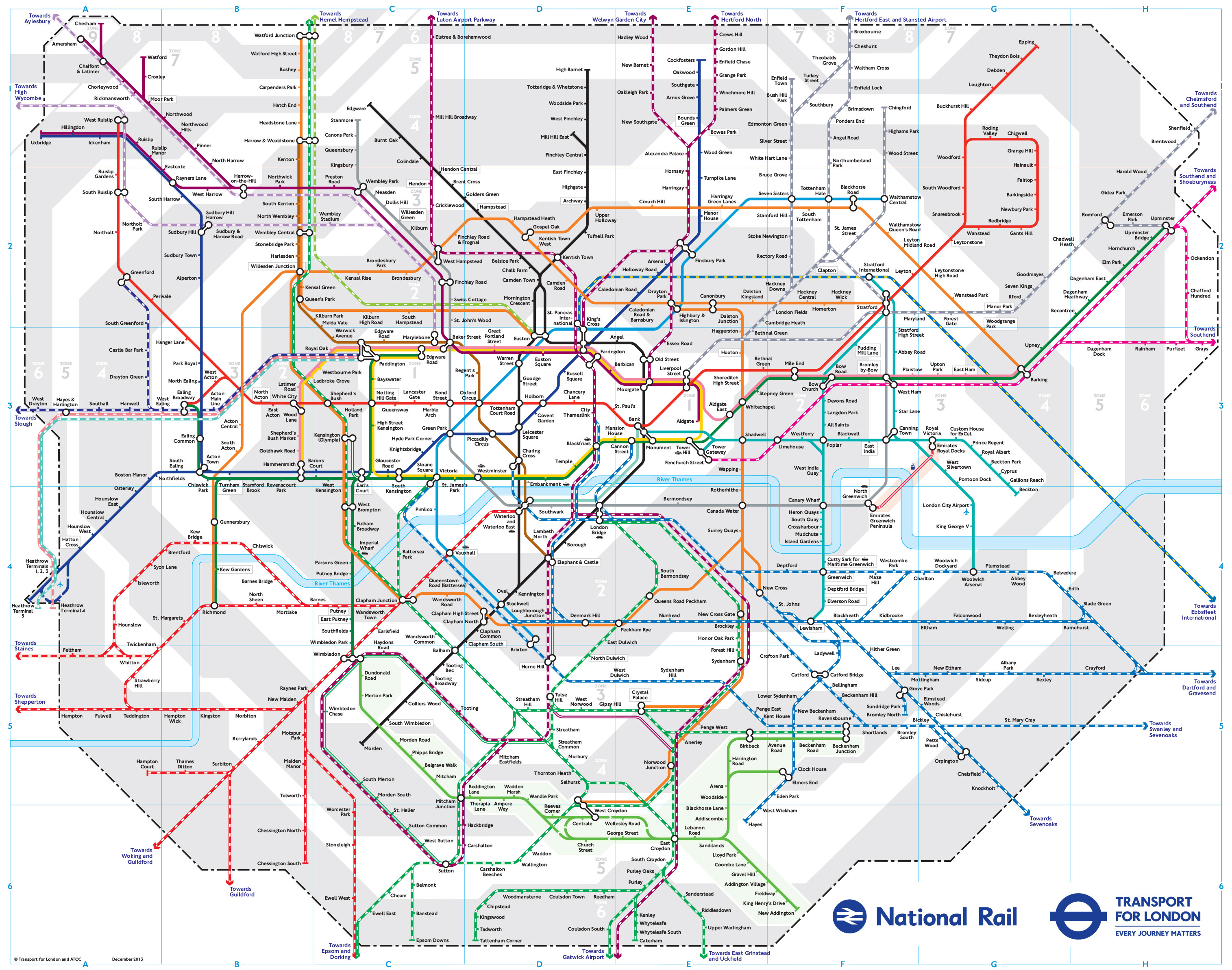 S bahn netzplan und karte von London stationen und linien