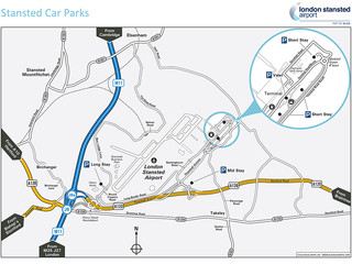 Karte, plan und terminalplan von London Stansted Flughafen (STN)