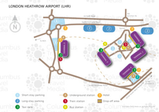 Karte, plan und terminalplan von London Heathrow Flughafen (LHR)